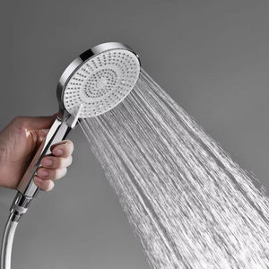 Sistema de ducha de lluvia de latón montado en la pared para el hogar moderno, mezclador de mano, masaje, patrón de pulverización suave, juego de ducha de baño de carretera - Product Image 3