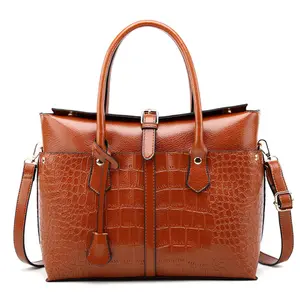 Dongguan Hersteller günstige preis kunden neueste fashion crocodile print frauen hand taschen leder handtasche