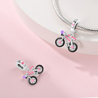 Reise-Stil Kreative Fahrrad-Kameratasche Perlenanhänger DIY Charms Schmuckherstellung Zubehör Armband Damen 925 Silber Schmuck Geschenk