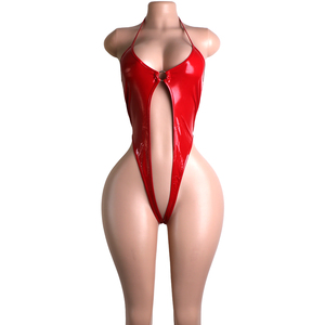 Body de Mujer, Estilo Exótico, Tanga de PVC con Tiras, Anillo en O, Brillante, Atuendo de Club, Ropa de Baile Sexy, Lencería de una Pieza, Diseño para Escenario y Festivales - Product Image 2