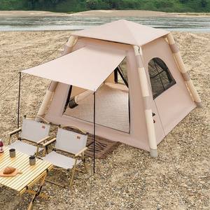Cqzp Inflatable Air <b>Tent</b> 3-4 Person 220X220X170cm <b>Single</b> Layer Easy Setup Outdoor Camping Portable <b>Tent</b> Gold Sand - Product Image 2