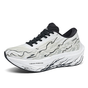 Nouvelle collection automne : Chaussures de sport pour homme, tissées, lumineuses, à lacets, en maille, avec plaque de carbone Popcorn, semelle épaisse, absorption des chocs et rebond, pour la course et le sport de haute performance, modèle couple. - Product Image 5
