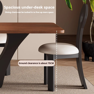 Ensemble de table à manger rectangulaire en bois massif de style rétro moderne, table de travail de luxe légère de style designer, table longue, mobilier de salle à manger pour la maison - Product Image 4