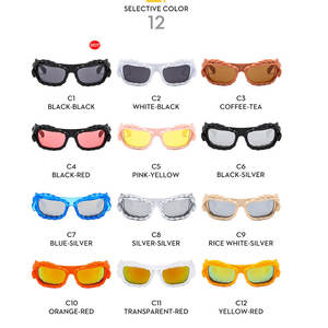 Personnalité 2000'S Hip Hop Lunettes Unisexe <span class=keywords><strong>Futuriste</strong></span> UV400 Lunettes De Sport Spice Girls Coupe-Vent Équitation Y2K Lunettes De Soleil - Product Image 6