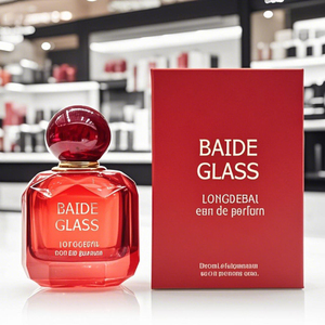 Luxury Red Perfume <b>Bottle</b> Empty Crimp Pump Sprayer 30ml 50ml 100ml Glass Zamac Cap Perfume <b>Bottle</b> with Tube <b>Box</b> - Product Image 6