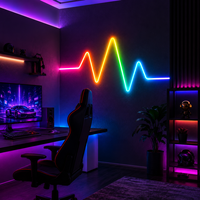 Lumière murale LED intelligente RGB, étanche, thème de Noël, 3 m, alimentée par batterie, commande par application, décoration intérieure