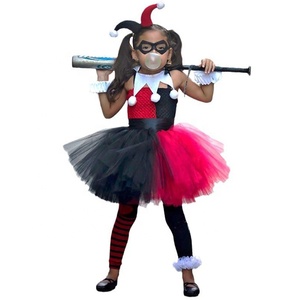 Gaun kostum Halloween hitam, gaun kostum Halloween dan badut merah untuk anak perempuan - Product Image 2