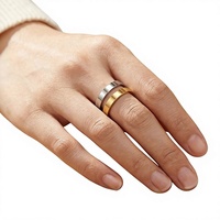 Klassischer 3mm Breiter Galvanisierter Edelstahl-Fingerring mit Geometrischer Gravur für Männer und Frauen