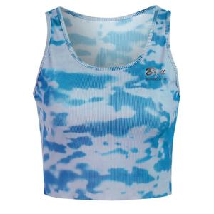 Último diseño más alta calidad verano Tie Dye estampado Tank Top mujeres sin mangas Slim Casual Crop Tops básico - Product Image 4
