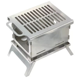 Barbecue portable d'extérieur mini au charbon <span class=keywords><strong>de</strong></span> bois, pliable, en acier inoxydable, multi-combustibles, pour 1-2 personnes, idéal pour le camping et la cuisson - Product Image 1