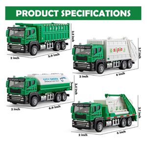 <span class=keywords><strong>Giocattolo</strong></span> per <span class=keywords><strong>camion</strong></span> della <span class=keywords><strong>spazzatura</strong></span> in lega pressofusa, Set di veicoli per <span class=keywords><strong>camion</strong></span> della <span class=keywords><strong>spazzatura</strong></span> in metallo per bambini, modellini in lega ad attrito per bambini - Product Image 3