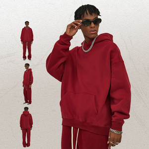 Pulls à capuche unisexes en molleton 100 % coton, couleur unie, pour l'hiver, haute qualité, anti-rétrécissement, avec logo personnalisé imprimé, doublés, sans cordon – Vente en gros - Product Image 6