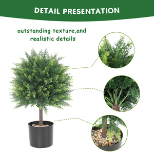 Decoraciones para el hogar Topiary Plástico Verde Ciprés Follaje Árbol Plantas <span class=keywords><strong>en</strong></span> <span class=keywords><strong>maceta</strong></span> artificiales - Product Image 6