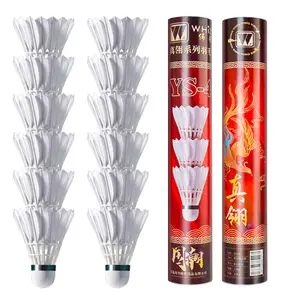 Durable good flying morant duck feather badminton shuttlecock 12 pcs doze nature white color shuttle for playing training