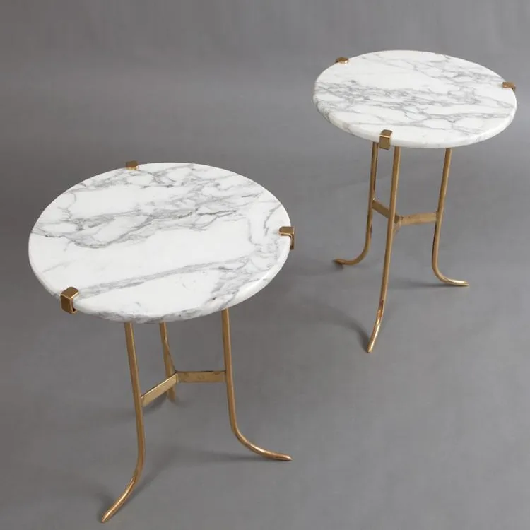 Table d'angle personnalisée en marbre, avec cadre métallique et colorée, 50 pièces