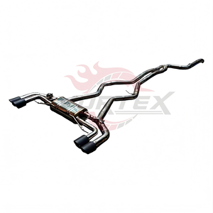 Sistema de escape Catback con válvulas de acero inoxidable Vortex para BMW G20 G21 M340i con silenciador central transversal y puntas cuádruples negras - Product Image 2