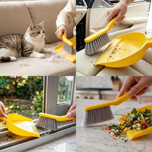 Juego de Mini Recogedor y Escoba, <span class=keywords><strong>Limpiador</strong></span> de Escritorio Compacto, Escoba de Mano Portátil para Coche, <span class=keywords><strong>Teclado</strong></span>, Pelo de Mascotas, Esquinas Pequeñas - Product Image 2