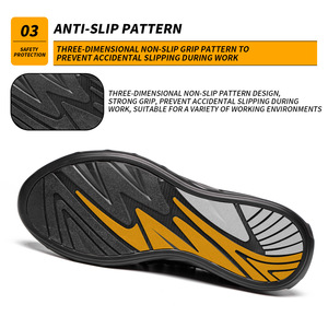 Jiankun của nam giới tốt nhất màu đen toe <span class=keywords><strong>cap</strong></span> an toàn CE chứng nhận thoải mái thoáng khí thép Toe giày làm việc đệm không khí chống trượt duy nhất - Product Image 4