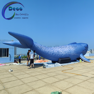 Globo de ballena inflable gigante de PVC de 17 metros de largo, modelo DHL, envío <span class=keywords><strong>mar</strong></span>ítimo para eventos de fiestas, soplador de aire incluido - Product Image 1