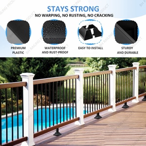 Cubierta de Base para Poste de Valla Exterior de Plástico Dividido BH-Railing 2''x2'' Ecológica, Opciones de Color Negro/Blanco, Fácil de Montar, Valla 3D - Product Image 3