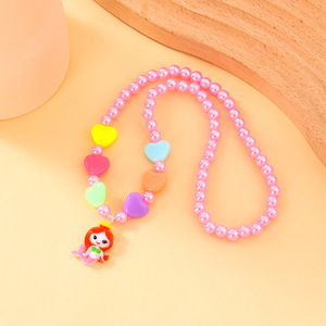 Bracciale collana principessa per bambini ciondolo personalità per bambina primo accessorio per bambina graziosa collana con perline a vento - Product Image 6