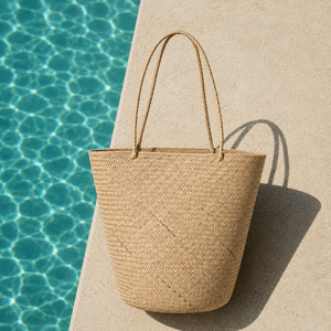 Bolso de mano moderno de alta calidad, tejido con paja, ecológico, de color sólido, estilo bohemio, abierto por arriba, para la playa, de verano, para mujer, grande - Product Image 3