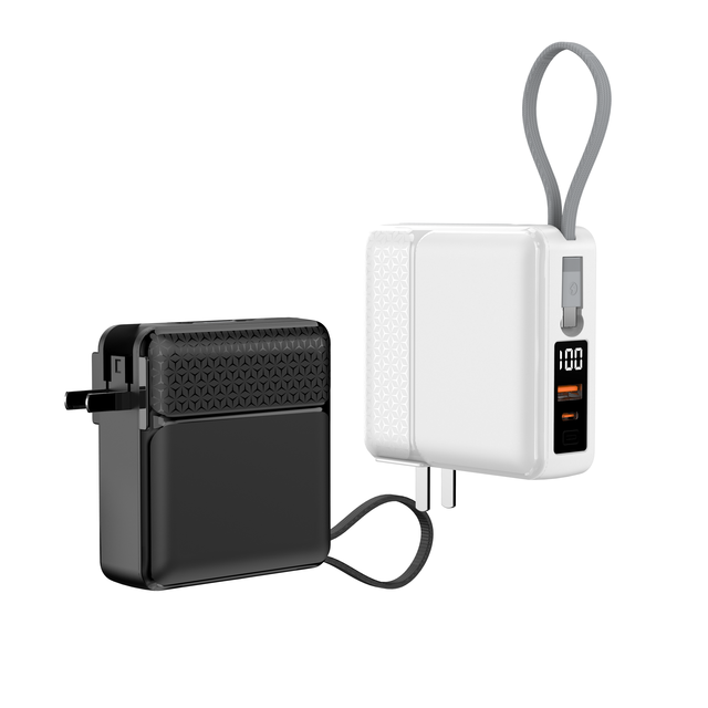 Portable Charger Built-in Cables and AC Wall Plug, USB C Power Bank 15000mAh, Travel Battery Portable Phone Charger