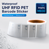 Mini-étiquette M830 étanche UHF RFID en PET avec code-barres, longue portée de lecture pour le suivi des lunettes de soleil et des magasins de détail