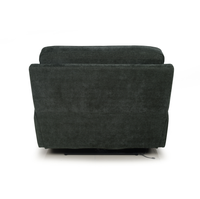 Fauteuil inclinable électrique moderne trois places en tissu chenille vert armée avec accoudoirs inclinables électriques et port USB latéral en métal extensible pour salon