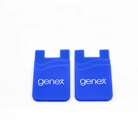 Dompet Ponsel Klasik Custom Logo, Kantong Ganda Tipis, Perekat Tempel, Tempat Kartu Kredit, Dompet Pintar Silikon untuk Ponsel