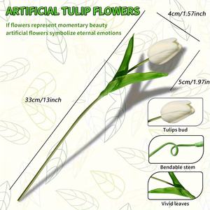 Tulipanes Artificiales <span class=keywords><strong>de</strong></span> PU <span class=keywords><strong>de</strong></span> Tacto Real en Oferta, Mini Flores Decorativas Artificiales para el Día <span class=keywords><strong>de</strong></span> la Madre, para Pasteles - Product Image 6