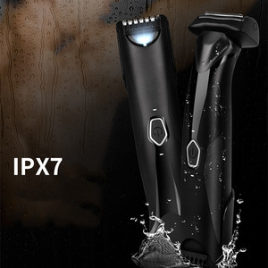 2 en 1 IPX 7, recortadora de vello corporal eléctrica para hombres, depiladora, afeitadora de ingle, peluquero corporal, Kit de Aseo para <span class=keywords><strong>Barba</strong></span>, recortadores de cabello - Product Image 1