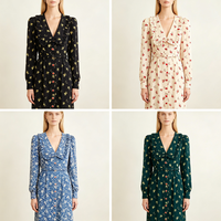 Robe longue maxi personnalisée OEM pour femme, style vintage doux, col Claudine, manches longues bouffantes, en mousseline de soie avec dentelle florale imprimée à l'effet métallisé