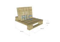 MEUBLES DE JARDIN EN PALLET 2 CHAISES ET TABLE EN BOIS DE PIN DU VIETNAM