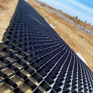 Soldadura ultrasónica geocell grava tierra rejilla pendiente y construcción de carreteras HDPE geocell