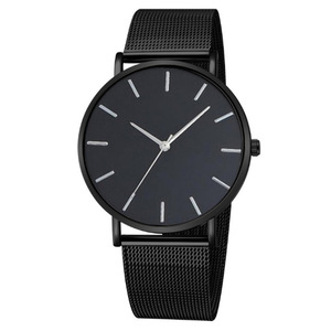 Montre fine minimaliste à bracelet en maille d'acier inoxydable, montre habillée pour femme et fille, montre à quartz simple dorée pour homme et femme, vente chaude - Product Image 3