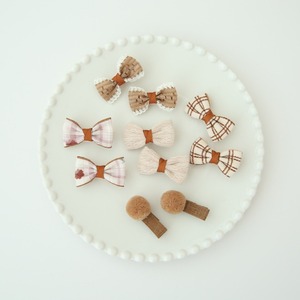 Набор из 10 милых коричневых заколок для волос с бантом для девочек 5 см - Product Image 4