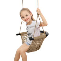 Balançoire en forme de U, balançoire pour tout-petits tricotée à la main, siège de balançoire pour enfants avec cordes réglables, pour l'extérieur et l'intérieur, terrain de jeux