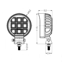 Projecteur LED haute puissance étanche 4.1 pouces 54W pour voitures camions utilisation marine agricole robuste 9-32V lumière de travail nouveau