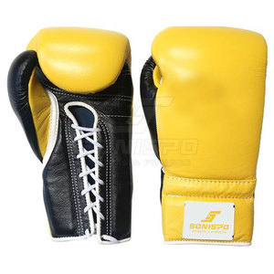 Gants de boxe professionnels avec logo personnalisé Gants à lacets résistants en cuir avec design personnalisé - Product Image 4