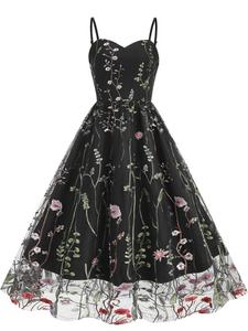 Benutzer definierte bestickte Spitze Vintage Brautjungfer ärmellose Dame Vestidos Elegante Sommer Frauen Prom Party Valentinstag Kleider - Product Image 4