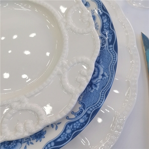 Vajilla de Cerámica Floral China, Platos de Cena Azules y Blancos, Juego de Vajilla Redonda, Platos de Porcelana - Product Image 3