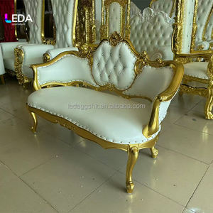Sillón de Sofá Personalizado LEDA para Decoración de Bodas, Tamaño Queen o King, Asiento de Sofá de PU Blanco con Reposabrazos - Product Image 6