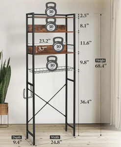Étagères d'organisation <span class=keywords><strong>de</strong></span> salle <span class=keywords><strong>de</strong></span> bain en bois au-<span class=keywords><strong>dessus</strong></span> des toilettes personnalisées en gros Étagère d'échelle <span class=keywords><strong>de</strong></span> rangement au-<span class=keywords><strong>dessus</strong></span> des toilettes - Product Image 3