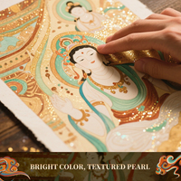 Peintures à l'eau Giorgione Small Grid 48 couleurs, peintures métalliques miniatures, kit de peinture à l'eau solide avec paillettes pour étudiants en art