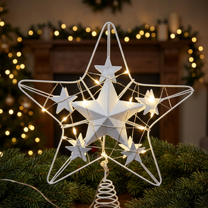 Arbre de Noël étoile Topper en forme d'étoile arbre de Noël décor LED lampe Top lumière Projection arbre de Noël Topper à des prix bon marché - Product Image 3