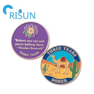 Moneda de desafío de esmalte transparente personalizada, 1 año, mes, moneda de token sobrio, Chip de recuperación de sobriedad, monedas de desafío - Product Image 4
