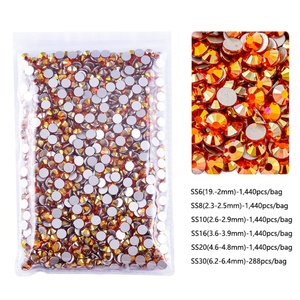 Strass en verre cristal OLeeya série métallique SS6-SS30, non thermocollants, à dos plat, pour vêtements DIY et accessoires 3D pour ongles - Product Image 2