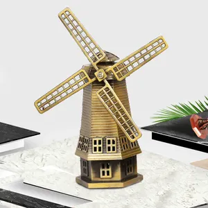 네덜란드 풍차 모델 장식품 아연 합금 풍차 헛 세계 건물 금속 장식품 공장 홈 도매