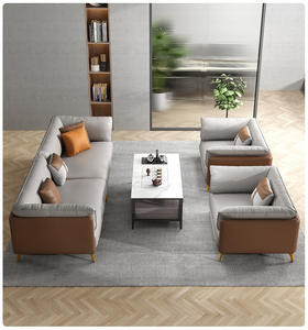 OEM ODM Recepción oficina de negocios sofás <span class=keywords><strong>1</strong></span> 2 <span class=keywords><strong>3</strong></span> asiento de cuero sala de estar Oficina sillón reclinable conjunto - Product Image 5